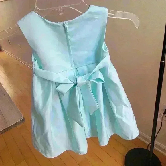New W/O Tag Princess Faith Satin Dress Turquoise Size 24M Satin Sleeveless - Picture 2 of 9